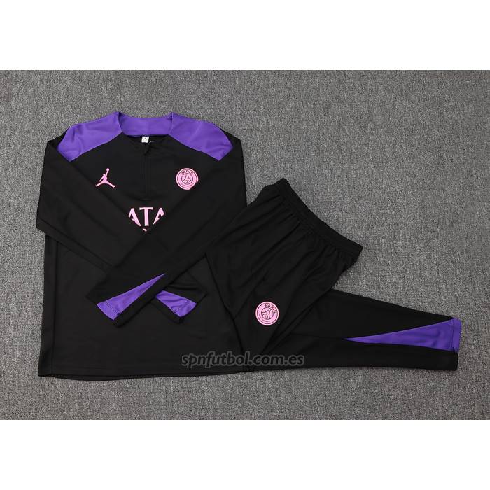 Chandal de Sudadera del Paris Saint-Germain Jordan Nino 2024-2025 Negro